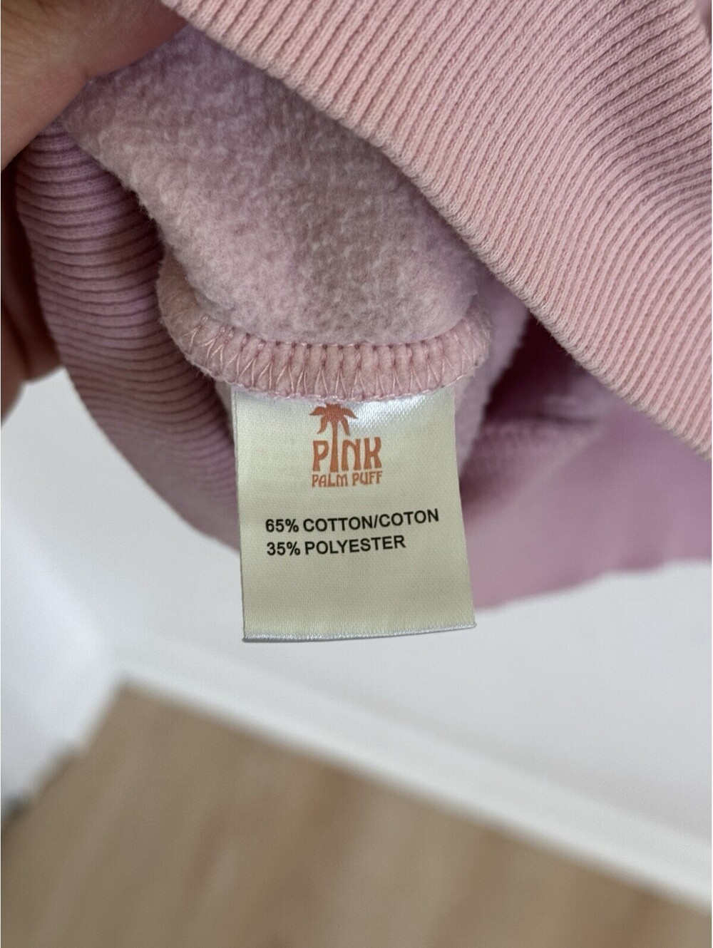 Pink Palm Puff Graphic Hoodie Sweatshirt - Picture 6 of 7